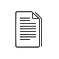 Leinwandbilder - Document with Text Lines and Folded Corner Paper Line Icon