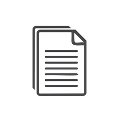 Leinwandbilder - Two Documents Icon Stacked with Text, Black Stroke on White