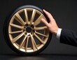 © bilqis - Hand holding golden alloy wheel