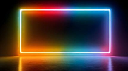 Poster - Retro light box frame border with 16:9 aspect ratio, for web, presentation, thumbnail, cut out,png isolated on transparent background.