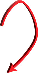 Poster - A bold red 3d arrow curves downwards indicating direction and progress