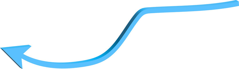Poster - A stylized blue arrow curves upwards and to the right on a white background