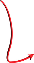 Poster - A bold red arrow curves upwards and then points to the right on a white background