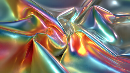Poster - Abstract blurry holographic rainbow foil texture,vivid color gradient iridescent background