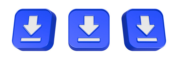 Fototapete - download arrow button 3d rendering