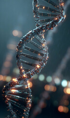 Poster - Intricate dna structure illustration depicting genetic code biology molecular biology conceptual artwork technological