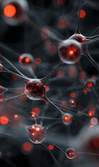 Poster - Abstract neural network visualization showcasing interconnected nodes and pathways for innovative science and