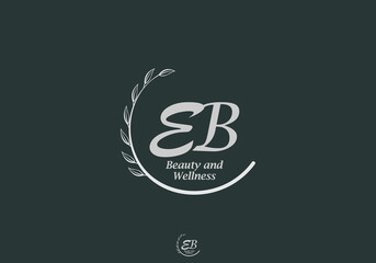 Poster - EB Monogram with Leaf Emblem for Beauty and Wellness Brand