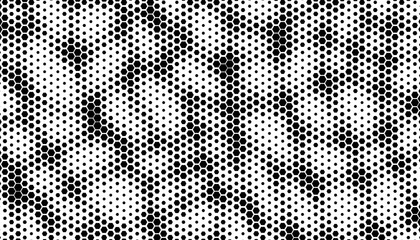 Poster - Black and white abstract geometric halftone pattern with hexagon shape for modern and sporty design element. Modern background and jersey design. Fully editable vector element. 