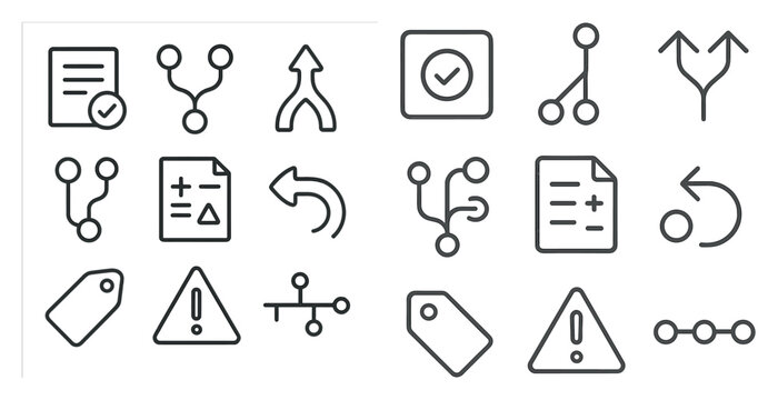 Set of icons with a variety of shapes and sizes. The icons include a check mark, a question mark, a plus sign, a minus sign, a star, a triangle, a rectangle, a circle, a square, a line