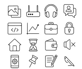 Poster - A collection of versatile icon, rendered in crisp monochrome, offers a comprehensive toolkit for user interface design.