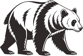 Vector illustration of a cute white polar bear, a wild arctic mammal, isolated on a nature background