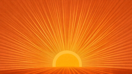Poster - Orange sunburst illustration for making background, png transparent
