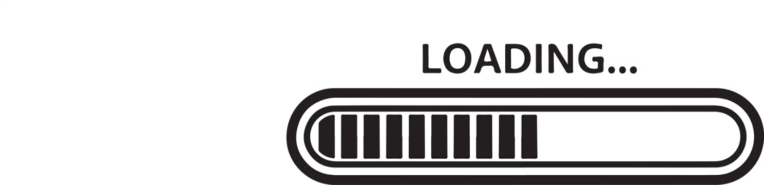 Vector art of a loading bar with text on transparent background
