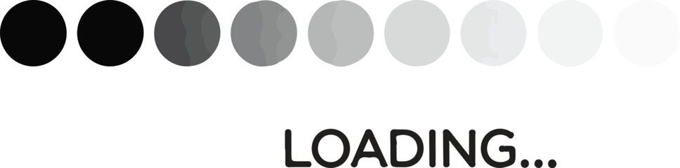 Aufkleber - Vector art of loading dots in a line with text on transparent background