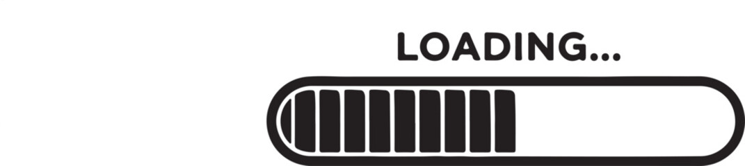 Aufkleber - Vector art of black loading bar with progress segments on transparent background