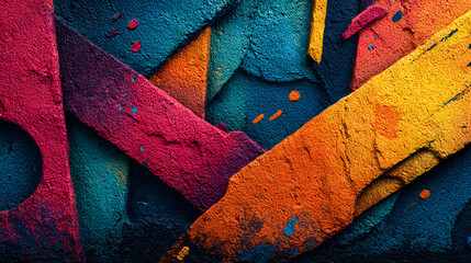 Poster - graffiti wall abstract background, Generative Ai not real photo, idea for artistic pop art background backdrop