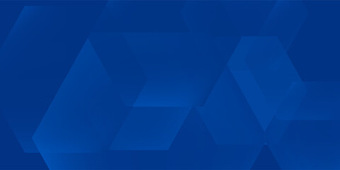 Poster - Modern abstract blue background with glowing geometric lines. Blue gradient hexagon shape design. Futuristic modern