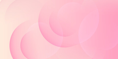Poster - Minimalist banner background, pastel colorful, pink and yellow gradations. Circle effect style geometric, abstract background.