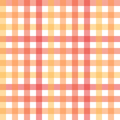 Wall Mural - Gingham seamless pattern in yellow orange red.Checkered tartan plaid repeat pattern for autumn.Geometric vector illustration background wallpaper for fabric and prints.