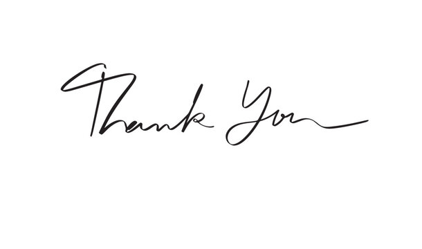 Thank you text font calligraphy hand written lettering script black color object icon thank you business welcome gratitude grateful retro thanksgiving thank you celebration festival thank you note 