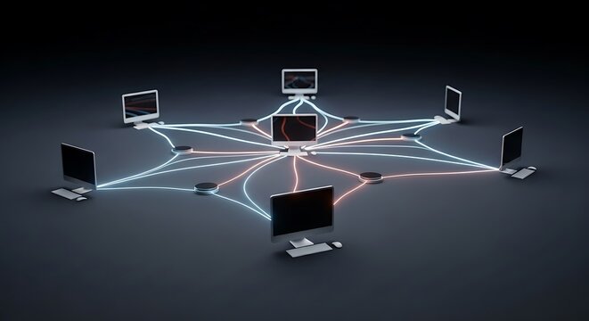 Computer Network: Global Connections and Data Transfer. AI Generated