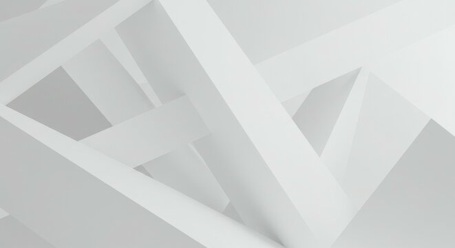 Abstract White Geometric Forms Intersecting Background