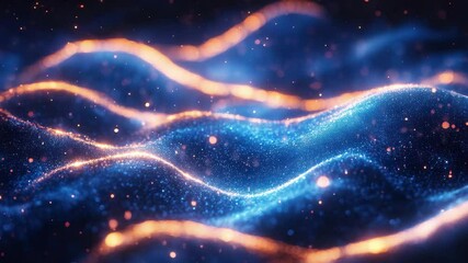 Fototapete - Colorful waves of shimmering light create a dreamy atmosphere at night