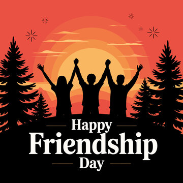 Happy Friendship Day Vector Illustration with Typography and Colorful Elements