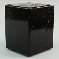 Poster - Glossy black cube with textured surface
