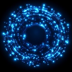 Poster - Glowing blue circular energy field with dark center