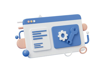 Isolated Website Under Construction with Gear