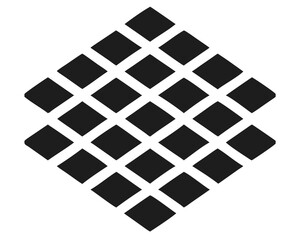 Poster - Simple black diamond pattern silhouette with transparency for creative design elements