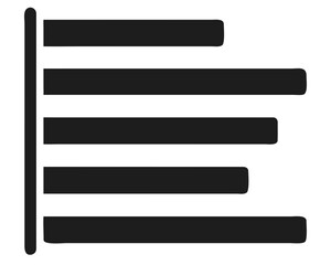Aufkleber - Stacked black horizontal bar graphic design with transparency for data visualization