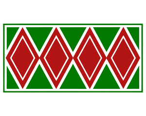 Aufkleber - Geometric abstract pattern featuring repeating diamond shapes in green and red