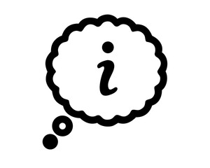 Aufkleber - Black silhouette information bubble with letter i inside a circle design vector