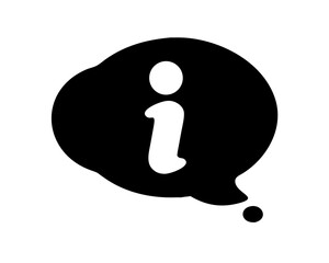 Aufkleber - Informative black silhouette with the letter i inside a circular shape design