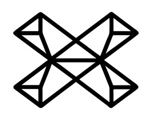 Poster - Geometric cross symbol silhouette design with transparency for creative applications