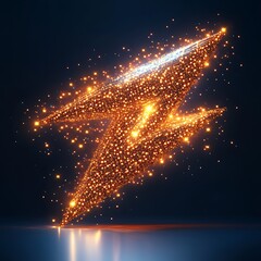 Poster - Glowing lightning bolt shaped particle effect