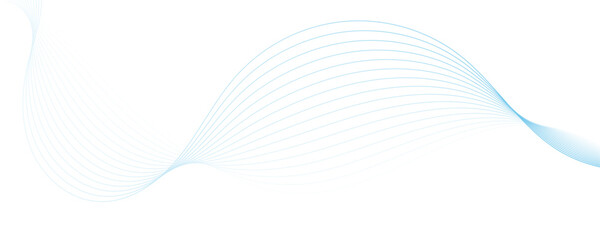 Poster - Abstract white and blue wave dynamic curve lines on white background. Energy technology concept modern backdrop design for business, presentation, banner.
