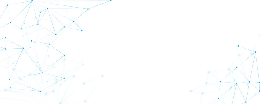 Abstract white blue digital technology futuristic communication high tech concept background. Technology dots lines connect network background.	