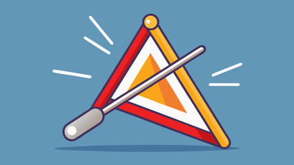 Aufkleber - A red and yellow triangle with a stick in the middle
