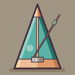 Aufkleber - A triangle with a red top and yellow base. The triangle is on a gray background