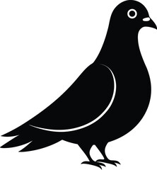 pigeon logo silhouette vector, beautiful dove bird logo icon vector, pigeon bird logo silhouette, silhouette of a pigeon logo icon vector of a pigeon design on white background