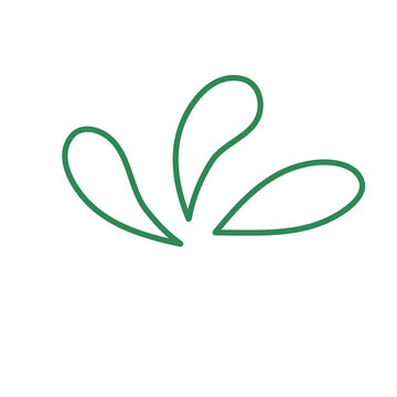 Doodle decoration line art inspired from water and seeds illustration cute icon that can be used for sticker, book, mandala, scrapbook, icon, decorative, etc. with aesthetic colorful green color