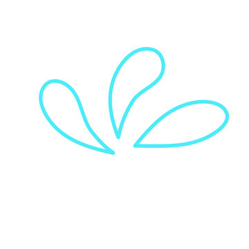 Doodle decoration line art inspired from water and seeds illustration cute icon that can be used for sticker, book, mandala, scrapbook, icon, decorative, etc. with aesthetic colorful blue mint color