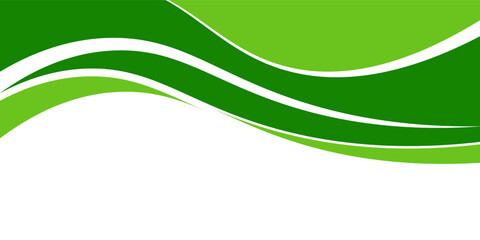Poster - Abstract White and Green wave wide background banner