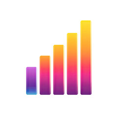 Poster - Colorful gradient bars representing data growth and progress in a vibrant modern design suitable for digital and business presentations
