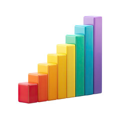 Poster - Colorful bars ascending in height illustrating growth, progress and success in a vibrant and modern style