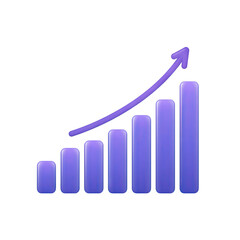 Fototapete - Abstract graphic of upward trend chart icon representing growth, success, and financial progress in a modern style